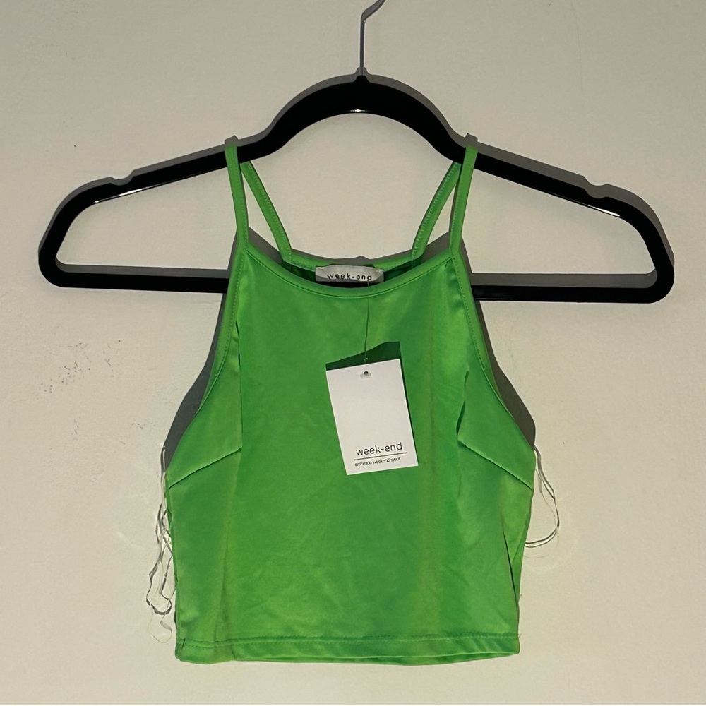 Week-end neon green tank top